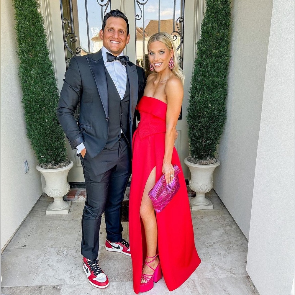 Red formal gown